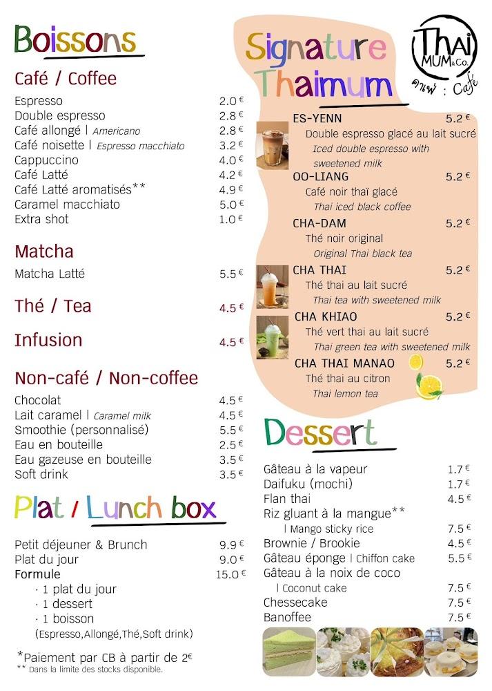 Thai Mum & Co. café - Menu Image 1